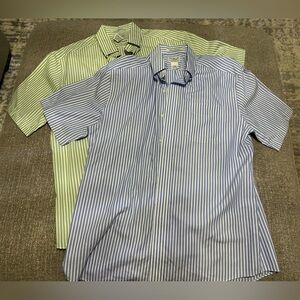 Lot Of 2 L. L. Bean Wrinkle Resistant Short Sleeve Button Down Shirts Size M